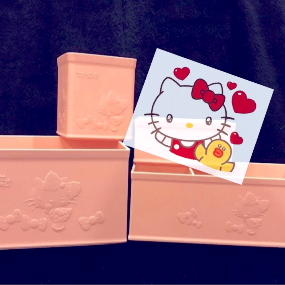 3 Pieces Miniso Hello Kitty HER BEAUTY Storage Bins